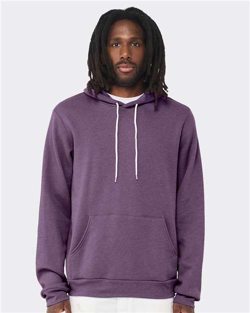BELLA + CANVAS Sponge Fleece Hoodie 3719 Heather Slate Custom Embroidered Business Logo