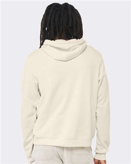 BELLA + CANVAS Sponge Fleece Hoodie 3719 Natural Custom Embroidered Business Logo