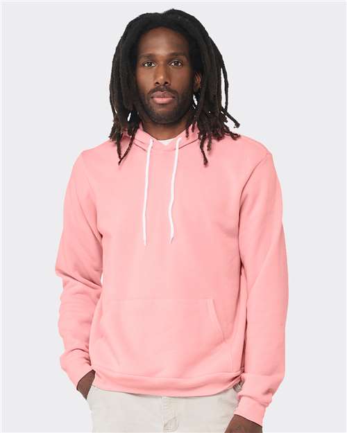 BELLA + CANVAS Sponge Fleece Hoodie 3719 Peach Custom Embroidered Business Logo