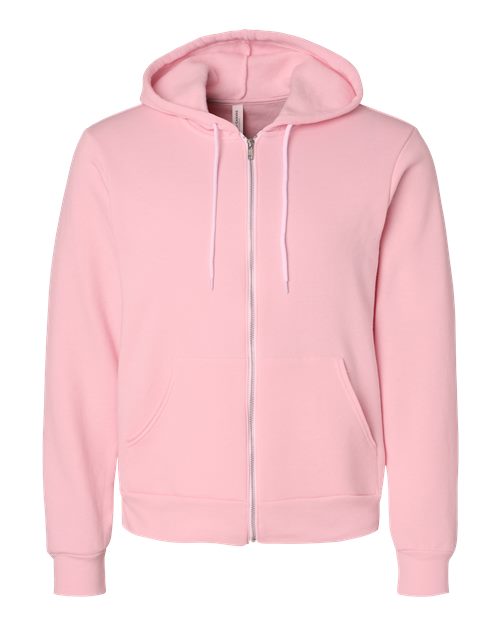 BELLA + CANVAS Sponge Fleece Full-Zip Hoodie 3739 Pink