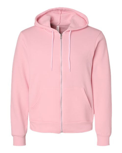 BELLA + CANVAS Sponge Fleece Full-Zip Hoodie 3739 Pink