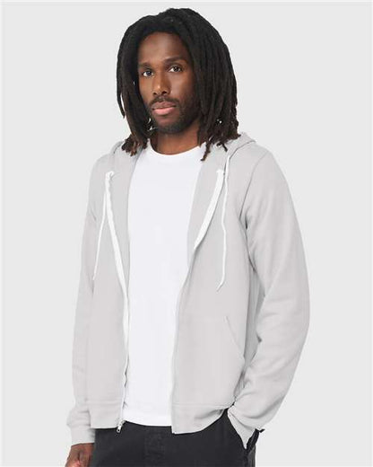 BELLA + CANVAS Sponge Fleece Full-Zip Hoodie 3739 Silver