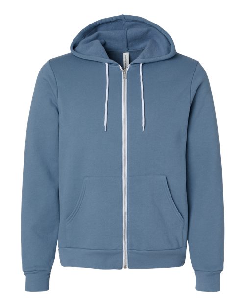 BELLA + CANVAS Sponge Fleece Full-Zip Hoodie 3739 Steel Blue