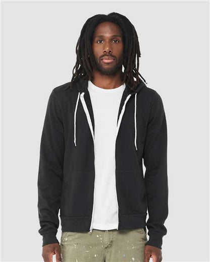 Custom Embroidered  BELLA + CANVAS Sponge Fleece Full-Zip Hoodie 3739 Vintage Black