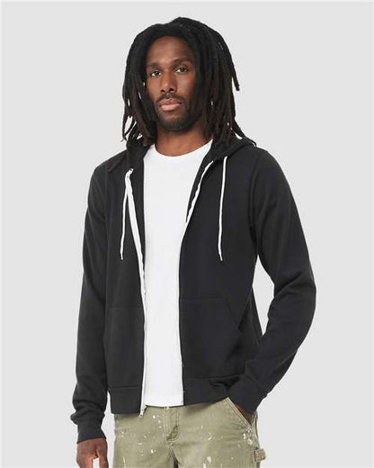 BELLA + CANVAS Sponge Fleece Full-Zip Hoodie 3739 Vintage Black