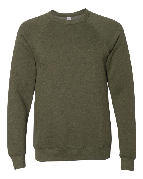 BELLA + CANVAS Sponge Fleece Raglan Crewneck Sweatshirt 3901 Custom Embroidered Business Logo