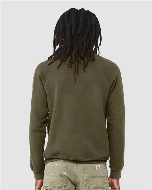 BELLA + CANVAS Sponge Fleece Raglan Crewneck Sweatshirt 3901 Custom Embroidered Business Logo