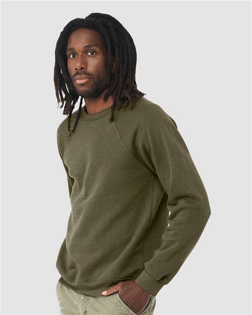 BELLA + CANVAS Sponge Fleece Raglan Crewneck Sweatshirt 3901 Custom Embroidered Business Logo