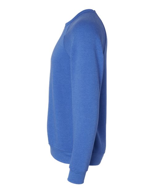 BELLA + CANVAS Sponge Fleece Raglan Crewneck Sweatshirt 3901 Heather True Royal