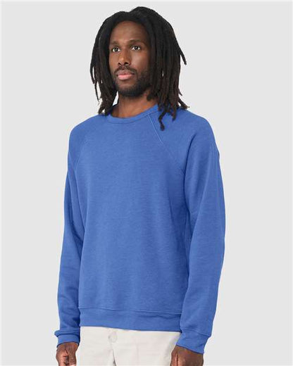BELLA + CANVAS Sponge Fleece Raglan Crewneck Sweatshirt 3901 Custom Embroidered Business Logo