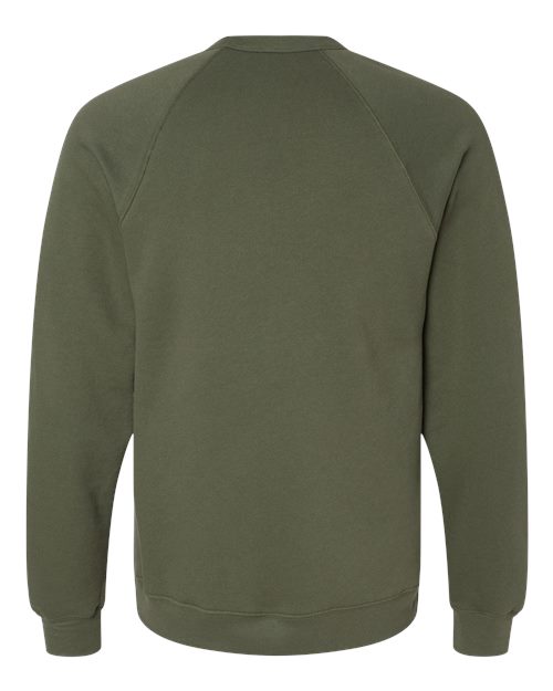 BELLA + CANVAS Sponge Fleece Raglan Crewneck Sweatshirt 3901 Custom Embroidered Business Logo