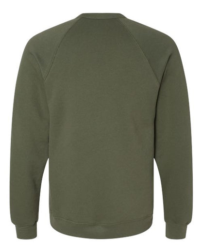 BELLA + CANVAS Sponge Fleece Raglan Crewneck Sweatshirt 3901 Custom Embroidered Business Logo