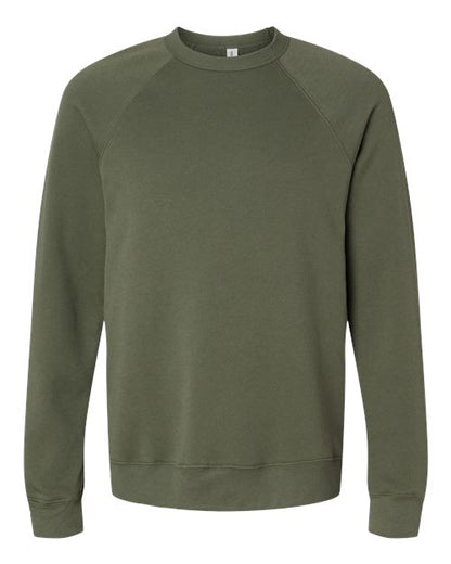 BELLA + CANVAS Sponge Fleece Raglan Crewneck Sweatshirt 3901 Custom Embroidered Business Logo
