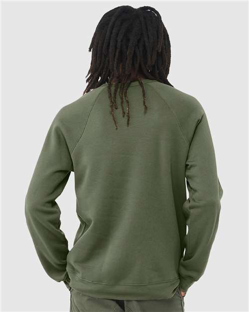 BELLA + CANVAS Sponge Fleece Raglan Crewneck Sweatshirt 3901 Custom Embroidered Business Logo