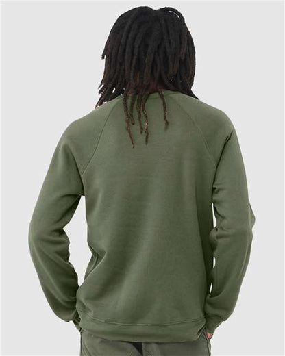 BELLA + CANVAS Sponge Fleece Raglan Crewneck Sweatshirt 3901 Custom Embroidered Business Logo