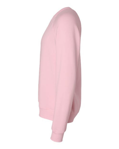 BELLA + CANVAS Sponge Fleece Raglan Crewneck Sweatshirt 3901 Pink