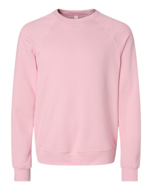 BELLA + CANVAS Sponge Fleece Raglan Crewneck Sweatshirt 3901 Custom Embroidered Business Logo