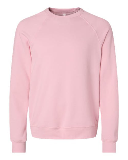 BELLA + CANVAS Sponge Fleece Raglan Crewneck Sweatshirt 3901 Custom Embroidered Business Logo