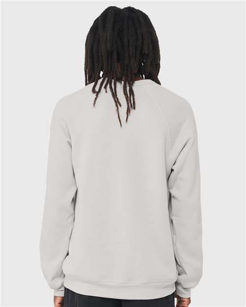 BELLA + CANVAS Sponge Fleece Raglan Crewneck Sweatshirt 3901 Custom Embroidered Business Logo