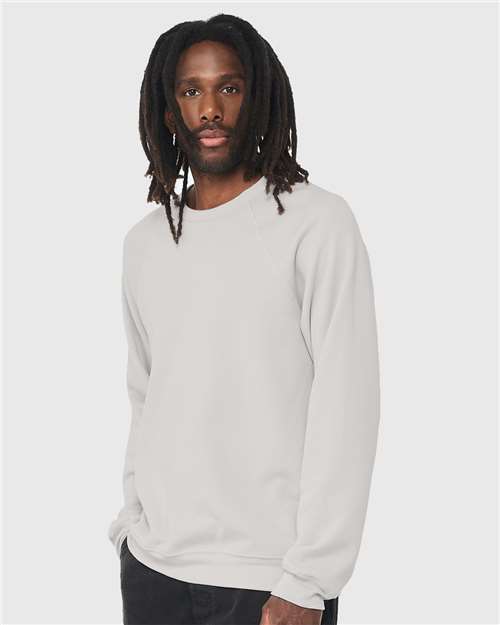 BELLA + CANVAS Sponge Fleece Raglan Crewneck Sweatshirt 3901 Custom Embroidered Business Logo