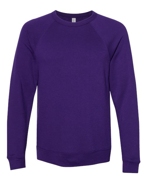 BELLA + CANVAS Sponge Fleece Raglan Crewneck Sweatshirt 3901 Custom Embroidered Business Logo