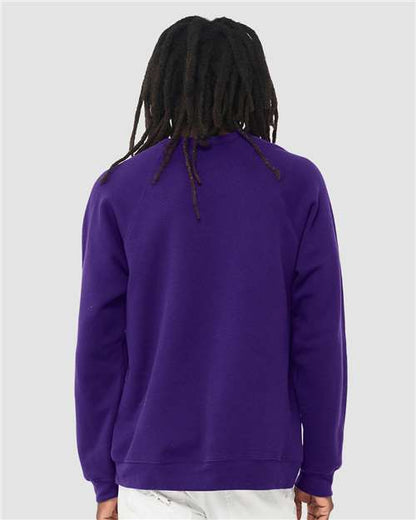 BELLA + CANVAS Sponge Fleece Raglan Crewneck Sweatshirt 3901 Custom Embroidered Business Logo
