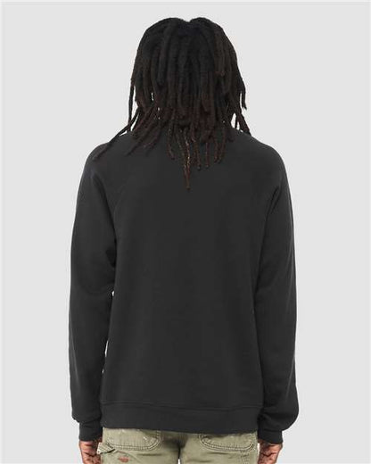 BELLA + CANVAS Sponge Fleece Raglan Crewneck Sweatshirt 3901 Custom Embroidered Business Logo