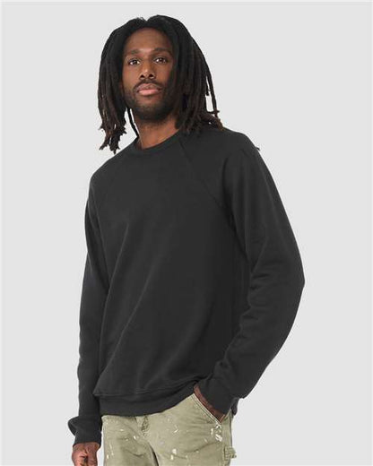 BELLA + CANVAS Sponge Fleece Raglan Crewneck Sweatshirt 3901 Custom Embroidered Business Logo