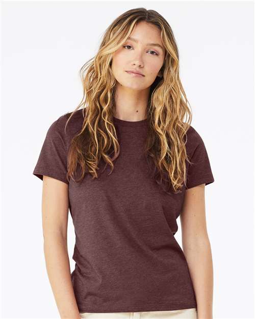 BELLA + CANVAS Women’s Relaxed Fit Heather CVC Tee 6400CVC Custom Embroidered Business Logo