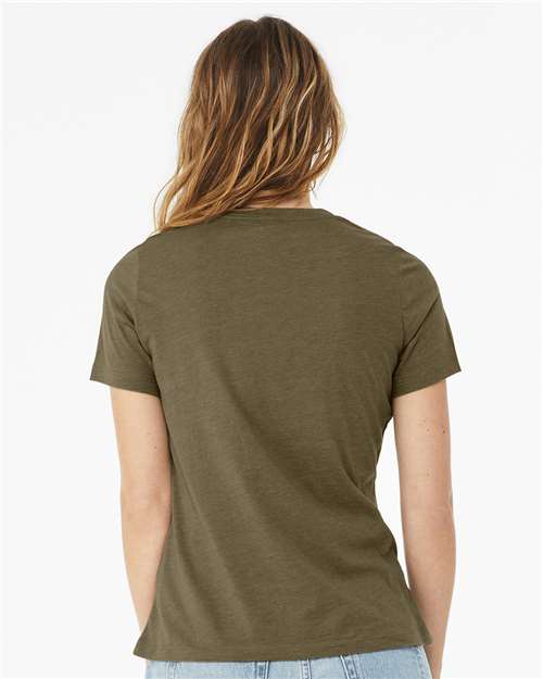 BELLA + CANVAS Women’s Relaxed Fit Heather CVC Tee 6400CVC Custom Embroidered Business Logo