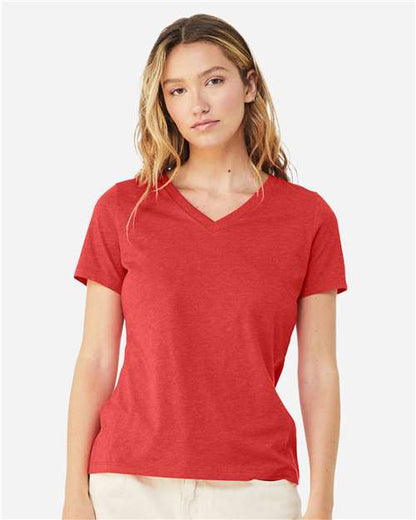 BELLA + CANVAS Women's Relaxed Heather CVC V-Neck Tee 4195