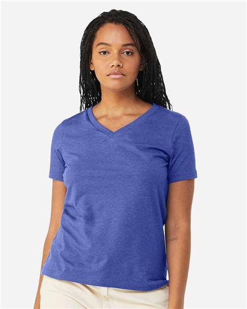 BELLA + CANVAS Women's Relaxed Heather CVC V-Neck Tee 4195