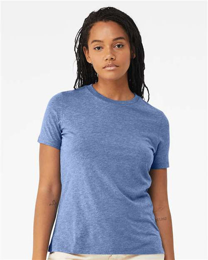 Custom Embroidered  BELLA + CANVAS Women’s Relaxed Fit Triblend Tee 6413 Blue Triblend