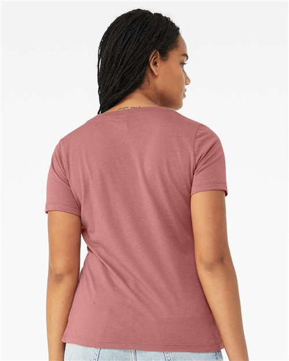 BELLA + CANVAS Women's Relaxed Triblend Short Sleeve V-Neck Tee 6415 Custom Embroidered Business Logo