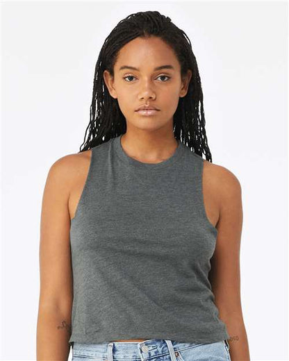 Custom Embroidered  BELLA + CANVAS Women's Racerback Crop Tank 6682  