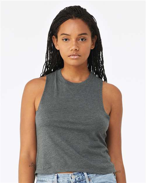 Custom Embroidered  BELLA + CANVAS Women's Racerback Crop Tank 6682  