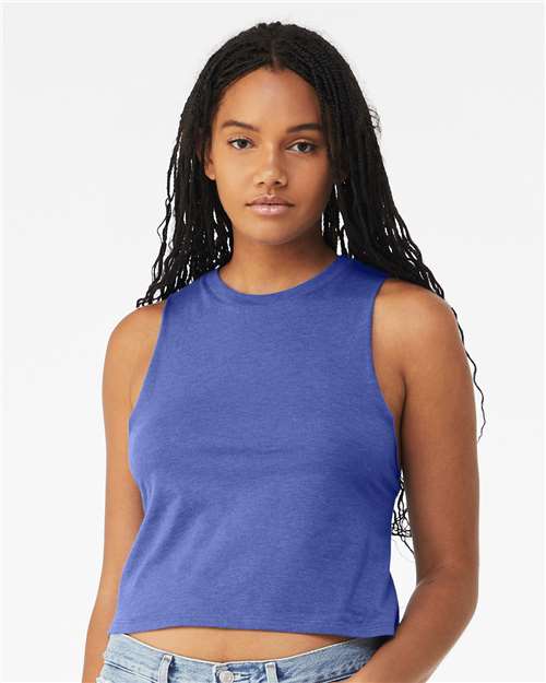 Custom Embroidered  BELLA + CANVAS Women's Racerback Crop Tank 6682  