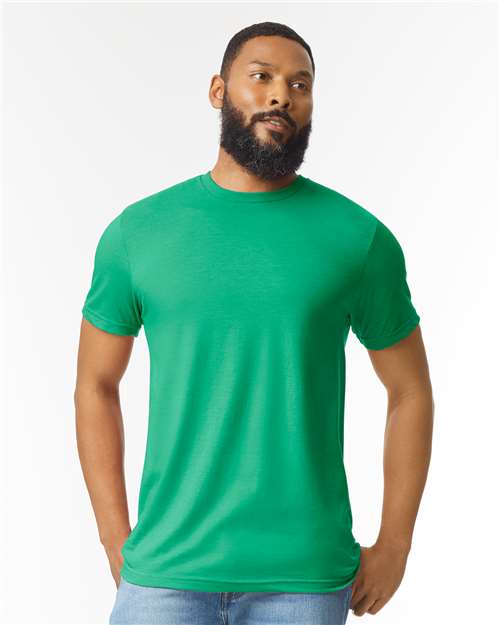 Custom Embroidered  Gildan Softstyle® CVC T-Shirt 67000 Kelly Mist