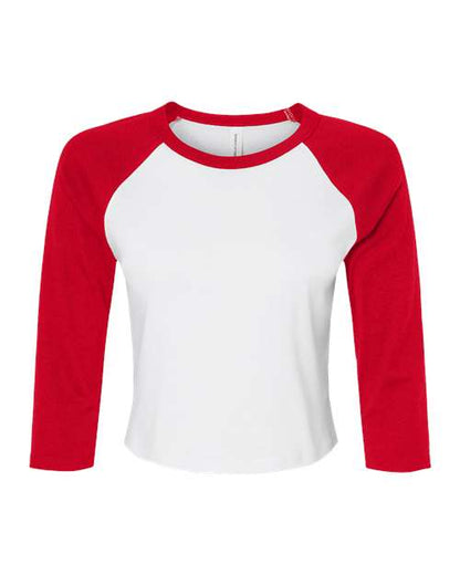 BELLA + CANVAS Women's Micro Rib 3/4 Raglan Sleeve Baby Tee 1200 Custom Embroidered Business Logo