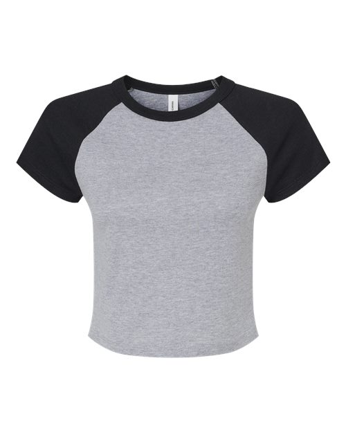 BELLA + CANVAS Women's Micro Rib 3/4 Raglan Sleeve Baby Tee 1200 Custom Embroidered Business Logo