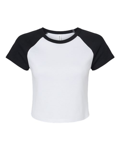 BELLA + CANVAS Women's Micro Rib Raglan Baby Tee 1201 Custom Embroidered Business Logo