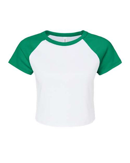 BELLA + CANVAS Women's Micro Rib Raglan Baby Tee 1201 Custom Embroidered Business Logo