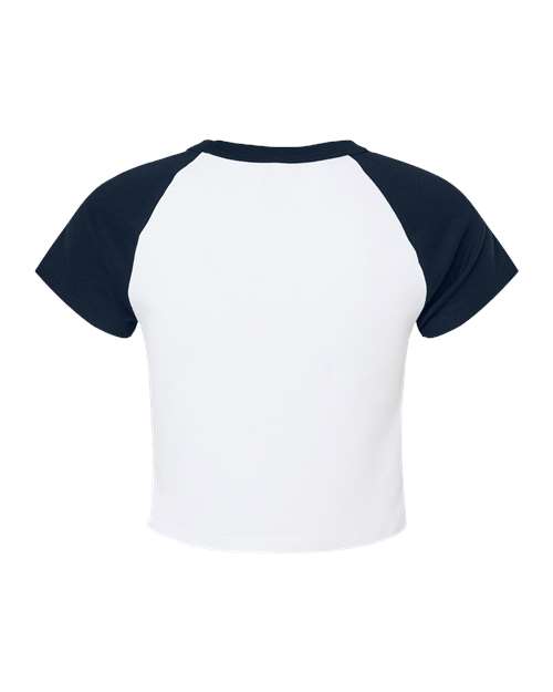 BELLA + CANVAS Women's Micro Rib Raglan Baby Tee 1201 Custom Embroidered Business Logo