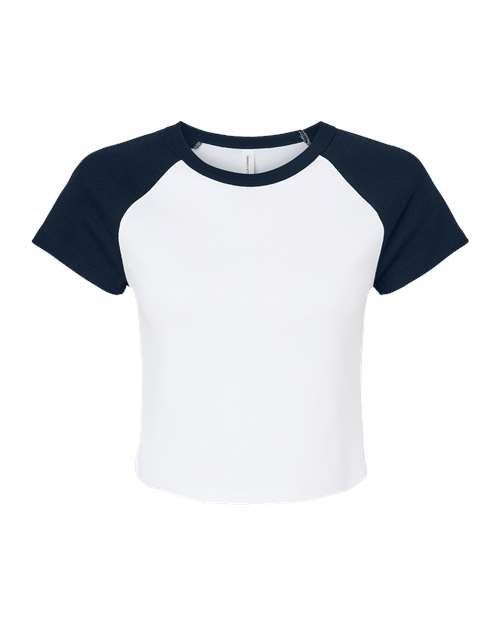 BELLA + CANVAS Women's Micro Rib Raglan Baby Tee 1201 Custom Embroidered Business Logo