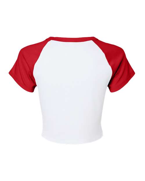 BELLA + CANVAS Women's Micro Rib Raglan Baby Tee 1201 Custom Embroidered Business Logo