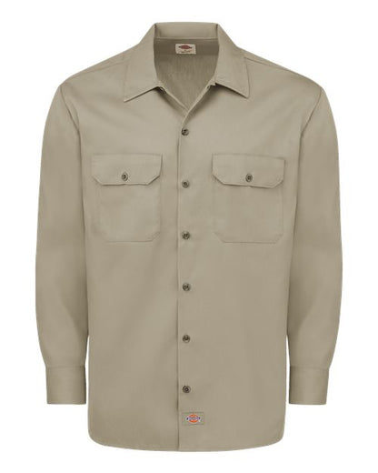 Dickies Long Sleeve Work Shirt - Tall Sizes 5574T Custom Embroidered Business Logo