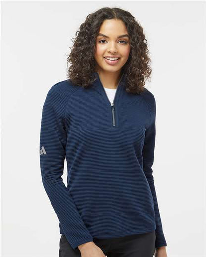 Adidas Women's Spacer Quarter-Zip Pullover A589 Custom Embroidered Business Logo