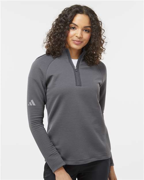 Adidas Women's Spacer Quarter-Zip Pullover A589 Custom Embroidered Business Logo