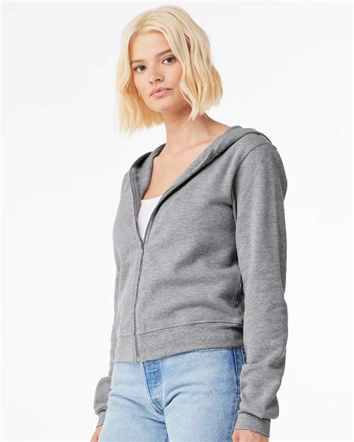 BELLA + CANVAS FWD Fashion Women's Sponge Fleece Full-Zip Hoodie 7539 Custom Embroidered Business Logo