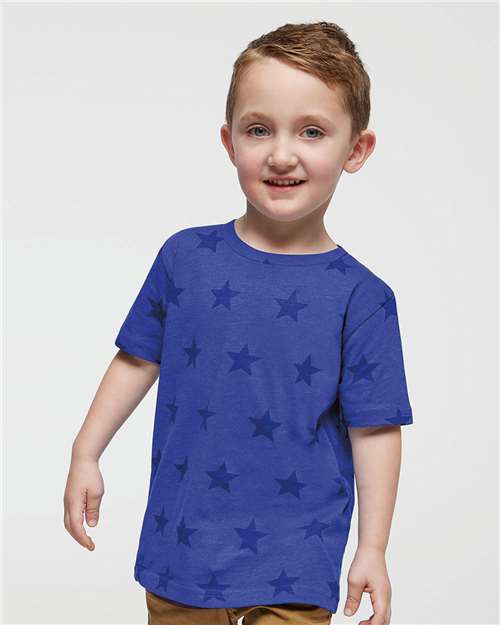 Custom Embroidered  Code Five Toddler Star Print Tee 3029  